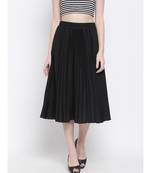 Black East Pleated Women Skirt