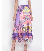 Abstract Print Handkerchief Maxi  Skirt