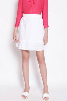 Icy White Women's Trumpet Schiffli Skirt