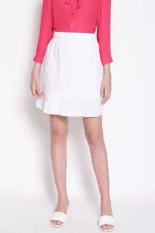 Icy White Women's Trumpet Schiffli Skirt