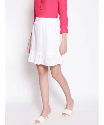 Icy White Women's Trumpet Schiffli Skirt 3