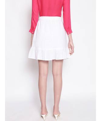 Icy White Women's Trumpet Schiffli Skirt 5