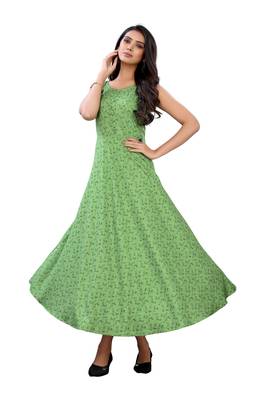 Green printed rayon ethnic-kurtis 1