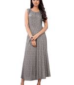 Grey printed rayon ethnic-kurtis