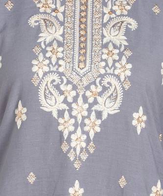 Grey embroidered cotton kurtas-and-kurtis 4