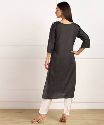Black embroidered cotton kurtas-and-kurtis 2
