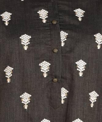 Black embroidered cotton kurtas-and-kurtis 4