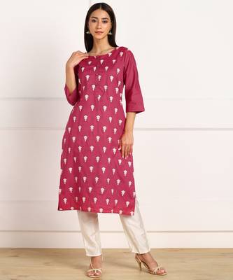 Maroon embroidered cotton kurtas-and-kurtis 1