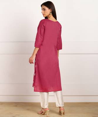 Maroon embroidered cotton kurtas-and-kurtis 2