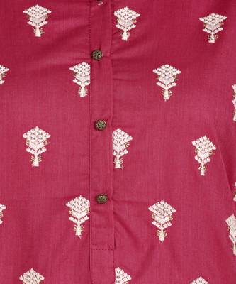 Maroon embroidered cotton kurtas-and-kurtis 4
