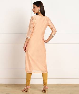 Orange embroidered chanderi kurtas-and-kurtis 2