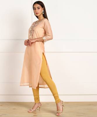 Orange embroidered chanderi kurtas-and-kurtis 3
