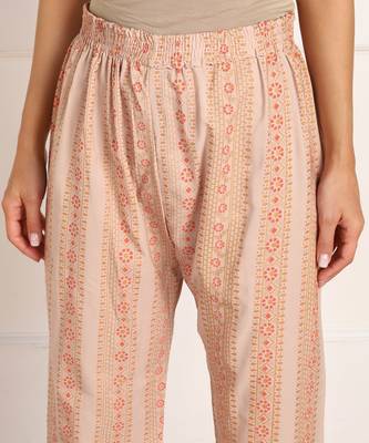 Peach printed crepe kurtas-and-kurtis 5