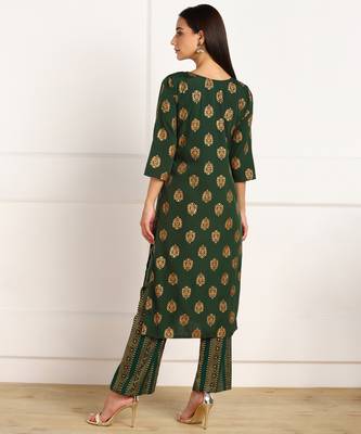 Green printed crepe kurtas-and-kurtis 2