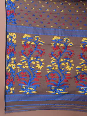 Multicolor Woven Cotton Silk Saree Without Blouse 5