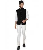 plain Balck  viscose nehru jacket