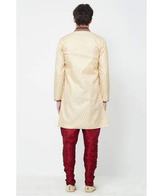 Cream Brocade Hand Work Pakistani Sherwani 2