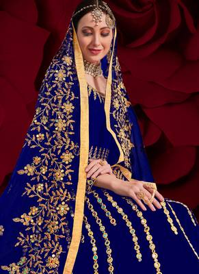 Royal Blue Georgette Anarkali Salwar Kameez 2