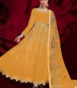 Mustard Georgette Anarkali Salwar Kameez