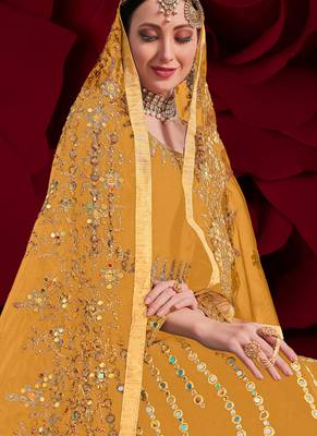 Mustard Georgette Anarkali Salwar Kameez 2