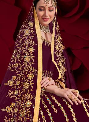 Maroon Georgette Anarkali Salwar Kameez 2