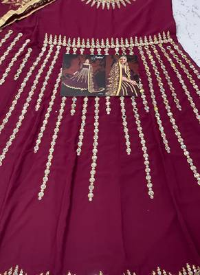 Maroon Georgette Anarkali Salwar Kameez 3