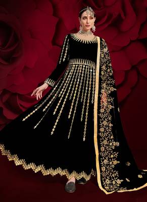 Black Georgette Anarkali Salwar Kameez 1