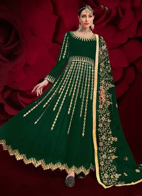 Green Georgette Anarkali Salwar Kameez 1