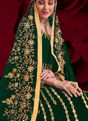 Green Georgette Anarkali Salwar Kameez 2