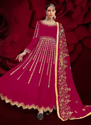 Rani Pink Georgette Anarkali Salwar Kameez 1