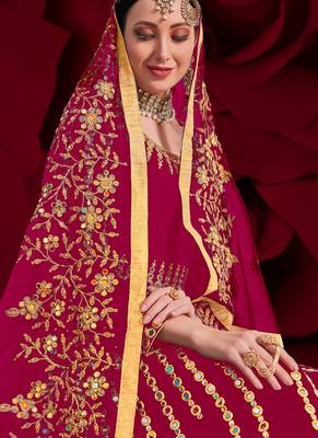 Rani Pink Georgette Anarkali Salwar Kameez 2