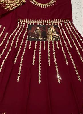 Maroon Georgette Anarkali Salwar Kameez 3