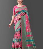 Pink Banarasi Silk Jacquard Work Designer Saree