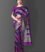 Purple Banarasi Silk Jacquard Work Designer Saree