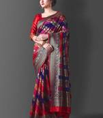 Red Banarasi Silk Jacquard Work Designer Saree