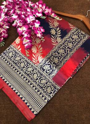 Red Banarasi Silk Jacquard Work Designer Saree 5
