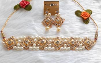 Elegent Choker Style Pearls Necklace  Set Wedding daily use For Women & Girls 1