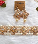 Elegent Choker Style Pearls Necklace  Set Wedding daily use For Women & Girls