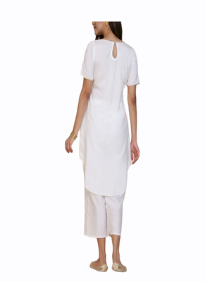 white cotton kurti with palazzo set 2