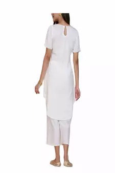 white cotton kurti with palazzo set
