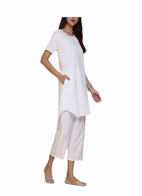 white cotton kurti with palazzo set 3