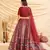 Maroon Pigment Foil Printed Taffeta Silk Semi Stitched Partywear lehenga