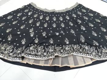Black Frensh Silk Zari And 3Mm Sequins Embroidered Lehenga Choli For Party 5