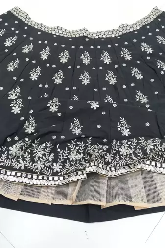 Black Frensh Silk Zari And 3Mm Sequins Embroidered Lehenga Choli For Party