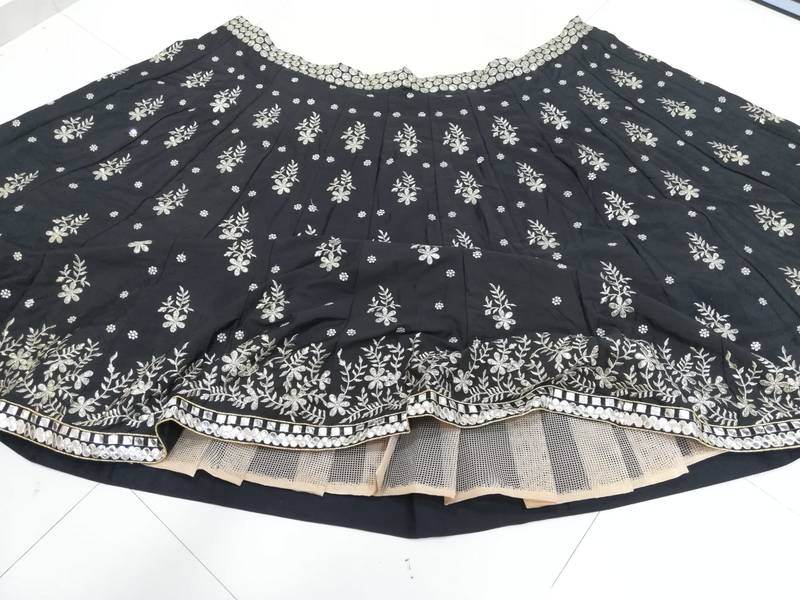 Black Frensh Silk Zari And 3Mm Sequins Embroidered Lehenga Choli For Party