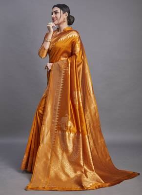 Yellow Color Designer Art Silk Saree for Women. 2
