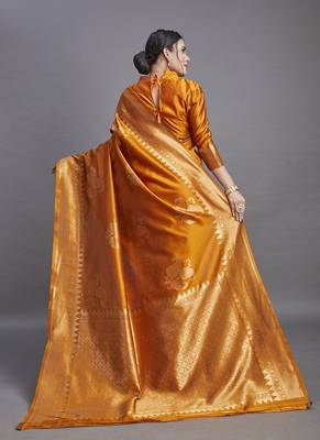 Yellow Color Designer Art Silk Saree for Women. 3