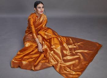 Yellow Color Designer Art Silk Saree for Women. 4
