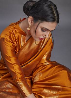 Yellow Color Designer Art Silk Saree for Women. 5