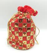Core Classiques Sequins Work Red Potli Bag